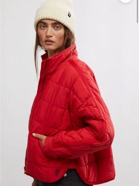 Oversized Quilted Puffer Jacket Women XL Lightweight Winterberry Relaxed Fit